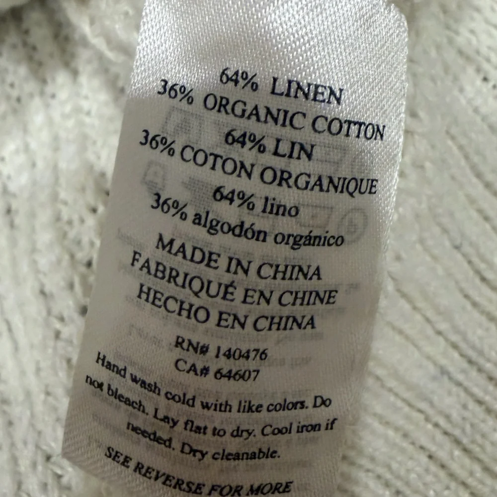 Faherty‎ Women’s Miramar Linen Blend Organic Cotton Striped Sweater size small